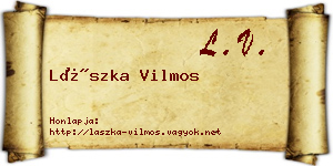 Lászka Vilmos névjegykártya